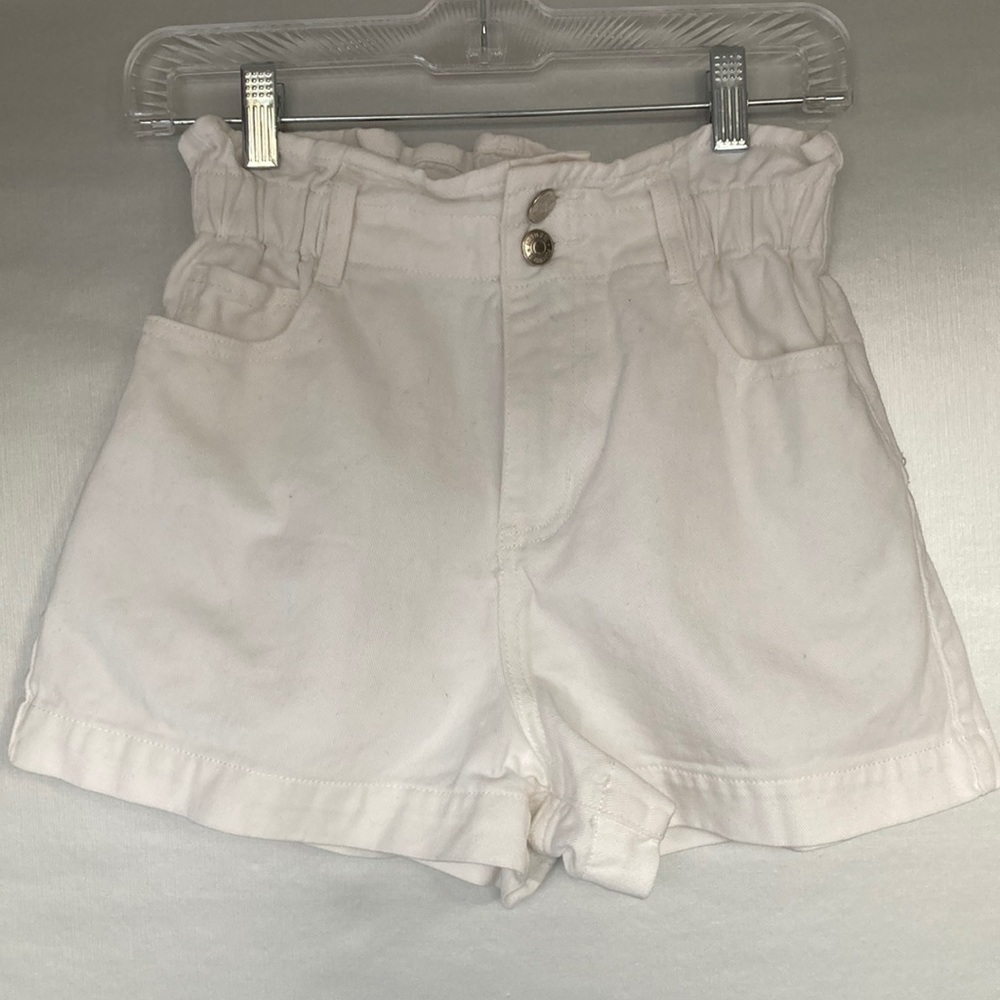 Forever 21 White Cotton Paper Bag Shorts Size XS